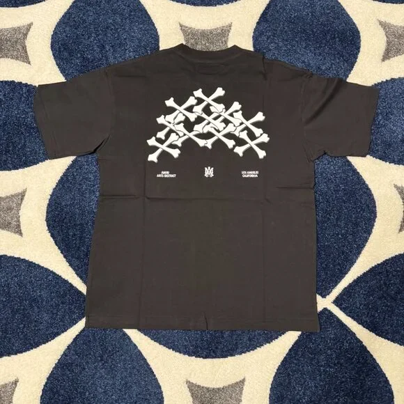 Amiri Bones Art District Black Tee Mens Size Large